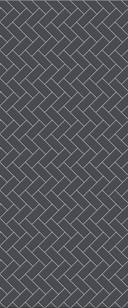 Grey Diagonal Herringbone Tile Acrylic Shower Wall Panel 2440mm x 1220mm (3mm Thick) - CladdTech