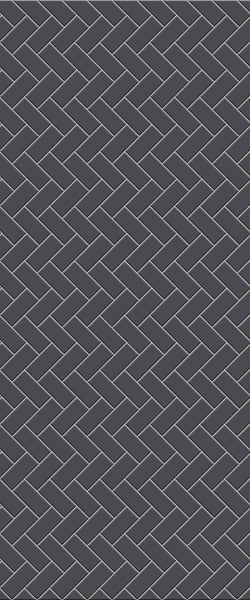 Grey Diagonal Herringbone Tile Acrylic Shower Wall Panel 2440mm x 1220mm (3mm Thick) - CladdTech