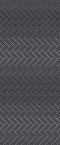 Grey Diagonal Herringbone Tile Acrylic Shower Wall Panel 2440mm x 1220mm (3mm Thick) - CladdTech