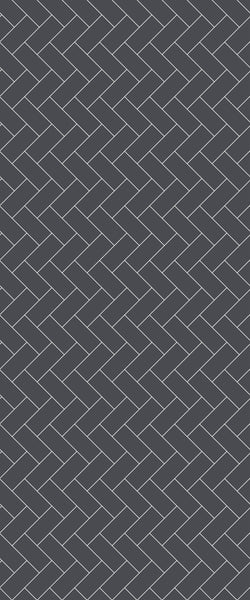 Grey Diagonal Herringbone Tile Acrylic Shower Wall Panel 2440mm x 1220mm (3mm Thick) - CladdTech