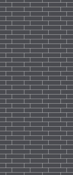 Grey Brickslips Acrylic Shower Wall Panel 2440mm x 1220mm (3mm Thick) - CladdTech