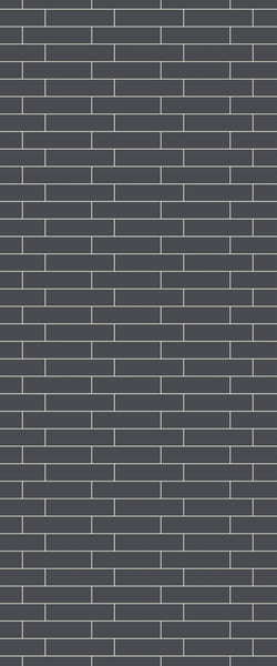 Grey Brickslips Acrylic Shower Wall Panel 2440mm x 1220mm (3mm Thick) - CladdTech