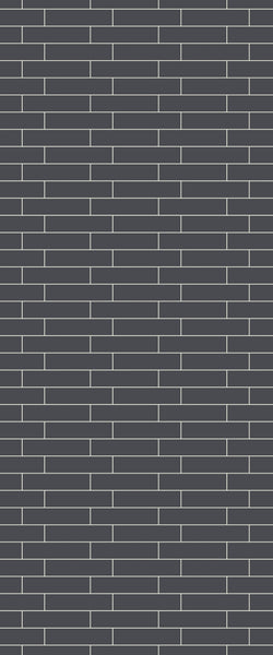 Grey Brickslips Acrylic Shower Wall Panel 2440mm x 1220mm (3mm Thick) - CladdTech