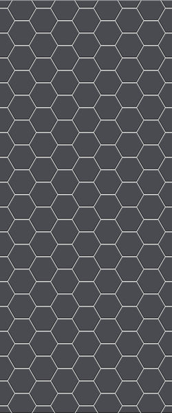 Grey Hexagon Acrylic Shower Wall Panel 2440mm x 1220mm (3mm Thick) - CladdTech