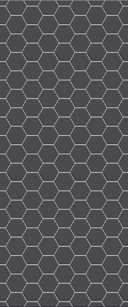 Grey Hexagon Acrylic Shower Wall Panel 2440mm x 1220mm (3mm Thick) - CladdTech