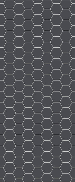 Grey Hexagon Acrylic Shower Wall Panel 2440mm x 1220mm (3mm Thick) - CladdTech