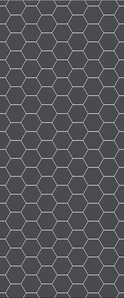 Grey Hexagon Acrylic Shower Wall Panel 2440mm x 1220mm (3mm Thick) - CladdTech