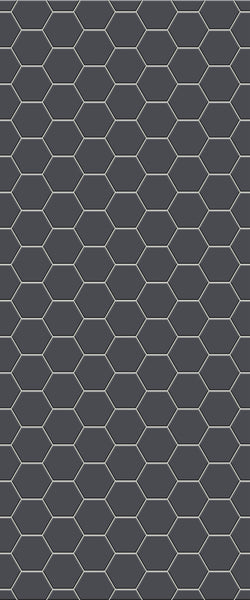 Grey Hexagon Acrylic Shower Wall Panel 2440mm x 1220mm (3mm Thick) - CladdTech