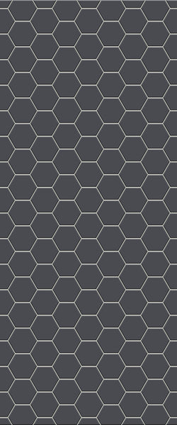 Grey Hexagon Acrylic Shower Wall Panel 2440mm x 1220mm (3mm Thick) - CladdTech