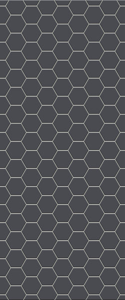 Grey Hexagon Acrylic Shower Wall Panel 2440mm x 1220mm (3mm Thick) - CladdTech
