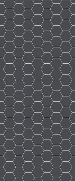 Grey Hexagon Acrylic Shower Wall Panel 2440mm x 1220mm (3mm Thick) - CladdTech