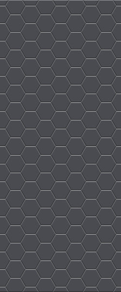 Grey Hexagon Acrylic Shower Wall Panel 2440mm x 1220mm (3mm Thick) - CladdTech