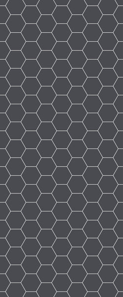 Grey Hexagon Acrylic Shower Wall Panel 2440mm x 1220mm (3mm Thick) - CladdTech