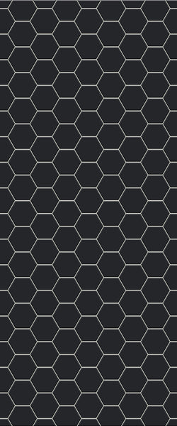 Grey Hexagon Acrylic Shower Wall Panel 2440mm x 1220mm (3mm Thick) - CladdTech