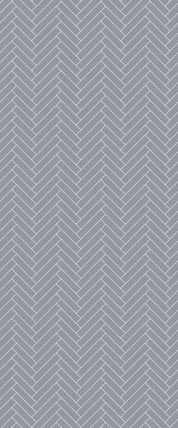 Grey Single Herringbone Tile Acrylic Shower Wall Panel 2440mm x 1220mm (3mm Thick) - CladdTech