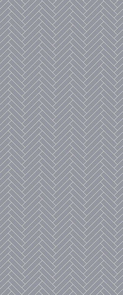 Grey Single Herringbone Tile Acrylic Shower Wall Panel 2440mm x 1220mm (3mm Thick) - CladdTech