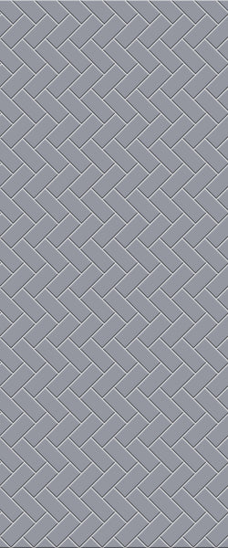 Grey Diagonal Herringbone Tile Acrylic Shower Wall Panel 2440mm x 1220mm (3mm Thick) - CladdTech