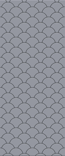 Grey Fishscales Acrylic Shower Wall Panel 2440mm x 1220mm (3mm Thick) - CladdTech