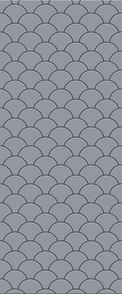 Grey Fishscales Acrylic Shower Wall Panel 2440mm x 1220mm (3mm Thick) - CladdTech