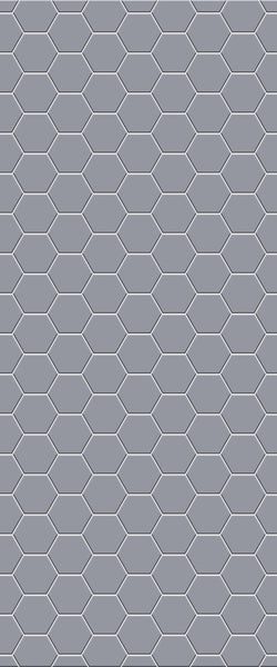 Grey Hexagon Acrylic Shower Wall Panel 2440mm x 1220mm (3mm Thick) - CladdTech