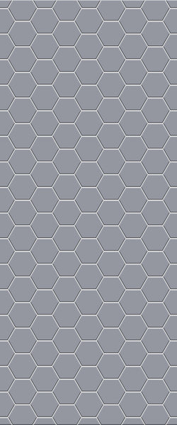 Grey Hexagon Acrylic Shower Wall Panel 2440mm x 1220mm (3mm Thick) - CladdTech