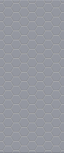 Grey Hexagon Acrylic Shower Wall Panel 2440mm x 1220mm (3mm Thick) - CladdTech