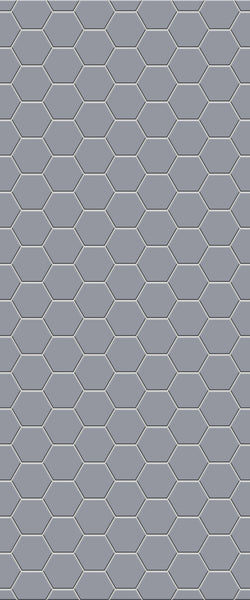 Grey Hexagon Acrylic Shower Wall Panel 2440mm x 1220mm (3mm Thick) - CladdTech