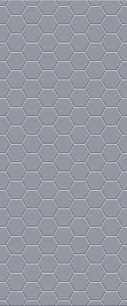 Grey Hexagon Acrylic Shower Wall Panel 2440mm x 1220mm (3mm Thick) - CladdTech