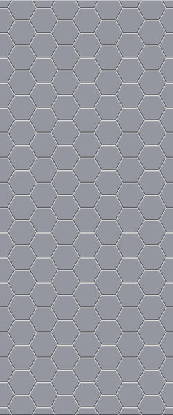 Grey Hexagon Acrylic Shower Wall Panel 2440mm x 1220mm (3mm Thick) - CladdTech