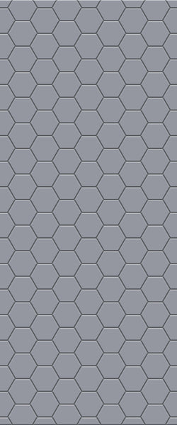 Grey Hexagon Acrylic Shower Wall Panel 2440mm x 1220mm (3mm Thick) - CladdTech