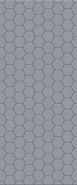 Grey Hexagon Acrylic Shower Wall Panel 2440mm x 1220mm (3mm Thick) - CladdTech