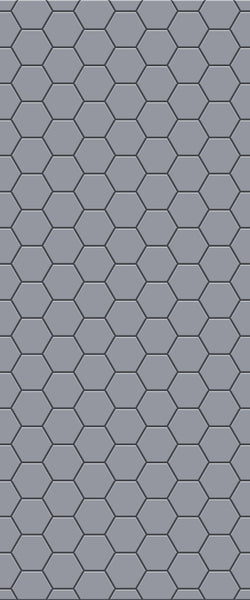 Grey Hexagon Acrylic Shower Wall Panel 2440mm x 1220mm (3mm Thick) - CladdTech