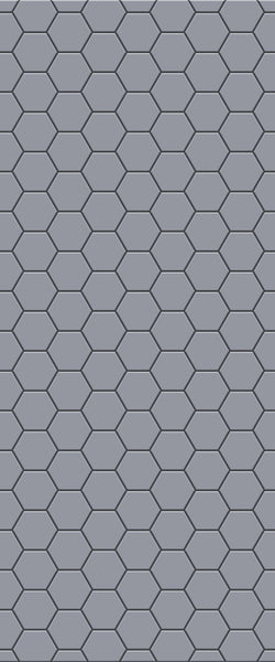 Grey Hexagon Acrylic Shower Wall Panel 2440mm x 1220mm (3mm Thick) - CladdTech