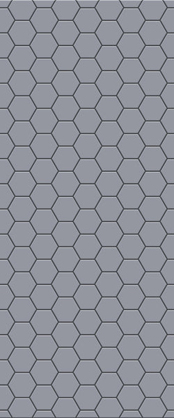 Grey Hexagon Acrylic Shower Wall Panel 2440mm x 1220mm (3mm Thick) - CladdTech