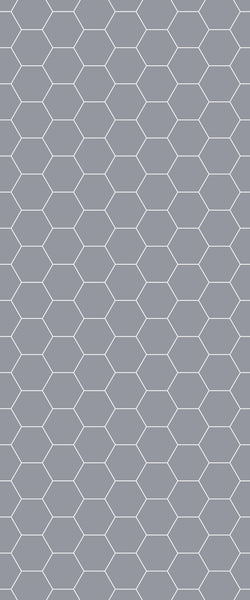 Grey Hexagon Acrylic Shower Wall Panel 2440mm x 1220mm (3mm Thick) - CladdTech