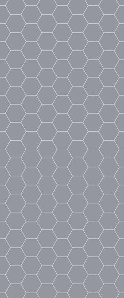 Grey Hexagon Acrylic Shower Wall Panel 2440mm x 1220mm (3mm Thick) - CladdTech
