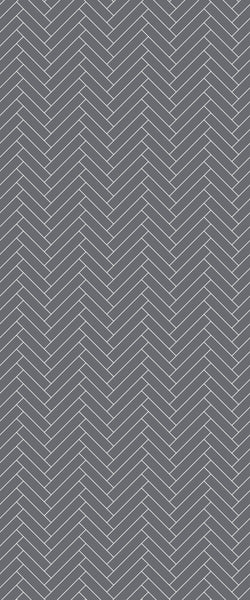 Grey Single Herringbone Tile Acrylic Shower Wall Panel 2440mm x 1220mm (3mm Thick) - CladdTech