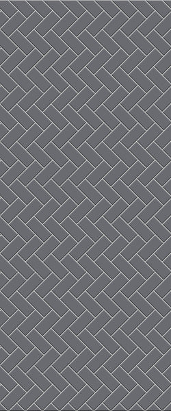 Grey Diagonal Herringbone Tile Acrylic Shower Wall Panel 2440mm x 1220mm (3mm Thick) - CladdTech
