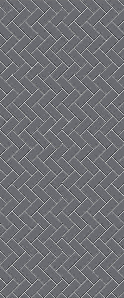 Grey Diagonal Herringbone Tile Acrylic Shower Wall Panel 2440mm x 1220mm (3mm Thick) - CladdTech