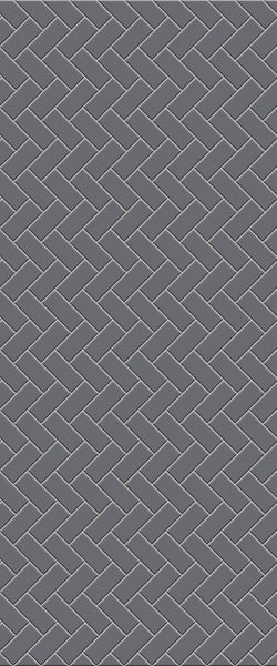 Grey Diagonal Herringbone Tile Acrylic Shower Wall Panel 2440mm x 1220mm (3mm Thick) - CladdTech