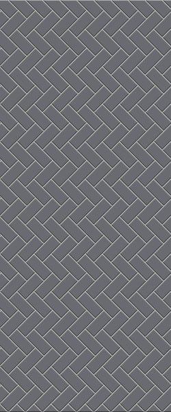 Grey Diagonal Herringbone Tile Acrylic Shower Wall Panel 2440mm x 1220mm (3mm Thick) - CladdTech