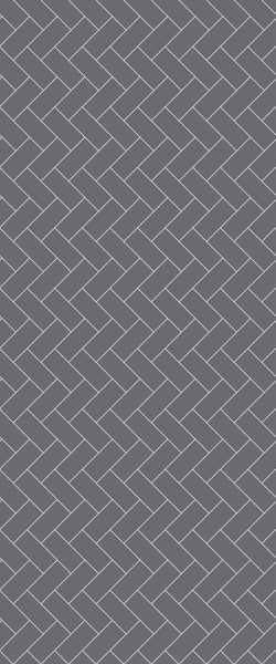 Grey Diagonal Herringbone Tile Acrylic Shower Wall Panel 2440mm x 1220mm (3mm Thick) - CladdTech