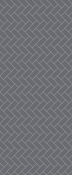 Grey Diagonal Herringbone Tile Acrylic Shower Wall Panel 2440mm x 1220mm (3mm Thick) - CladdTech