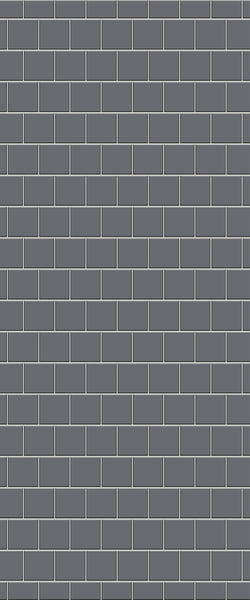 Grey Large Squares Acrylic Shower Wall Panel 2440mm x 1220mm (3mm Thick) - CladdTech