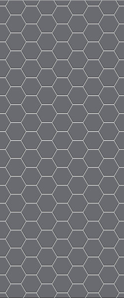 Grey Hexagon Acrylic Shower Wall Panel 2440mm x 1220mm (3mm Thick) - CladdTech