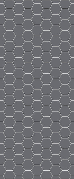 Grey Hexagon Acrylic Shower Wall Panel 2440mm x 1220mm (3mm Thick) - CladdTech