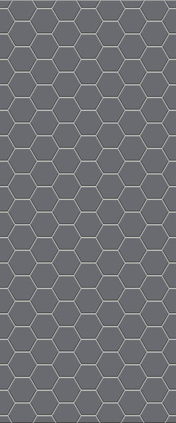 Grey Hexagon Acrylic Shower Wall Panel 2440mm x 1220mm (3mm Thick) - CladdTech