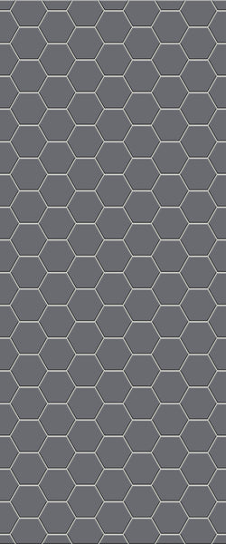 Grey Hexagon Acrylic Shower Wall Panel 2440mm x 1220mm (3mm Thick) - CladdTech