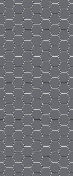 Grey Hexagon Acrylic Shower Wall Panel 2440mm x 1220mm (3mm Thick) - CladdTech