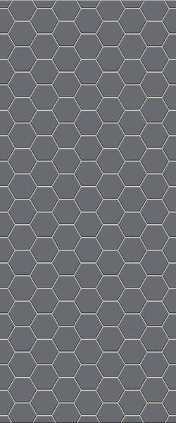 Grey Hexagon Acrylic Shower Wall Panel 2440mm x 1220mm (3mm Thick) - CladdTech